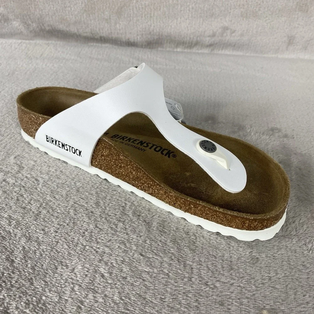 Birkenstock Gizeh Sandals Womens US 9 EU 40 White Birko-Flor Regular Fit NEW